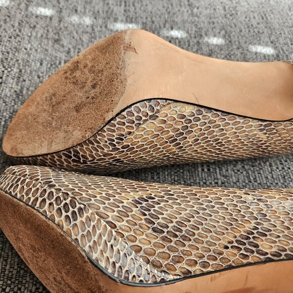 Stuart Weitzman Old Money sexy snakeskin peep toe Comfort snakeskin heels 10 - Picture 6 of 7